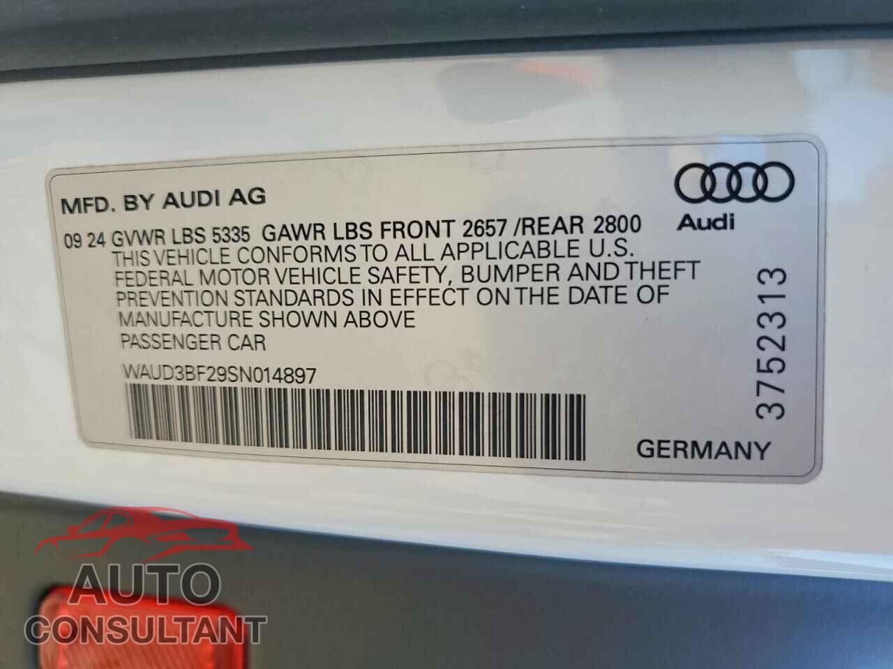AUDI A6 2025 - WAUD3BF29SN014897