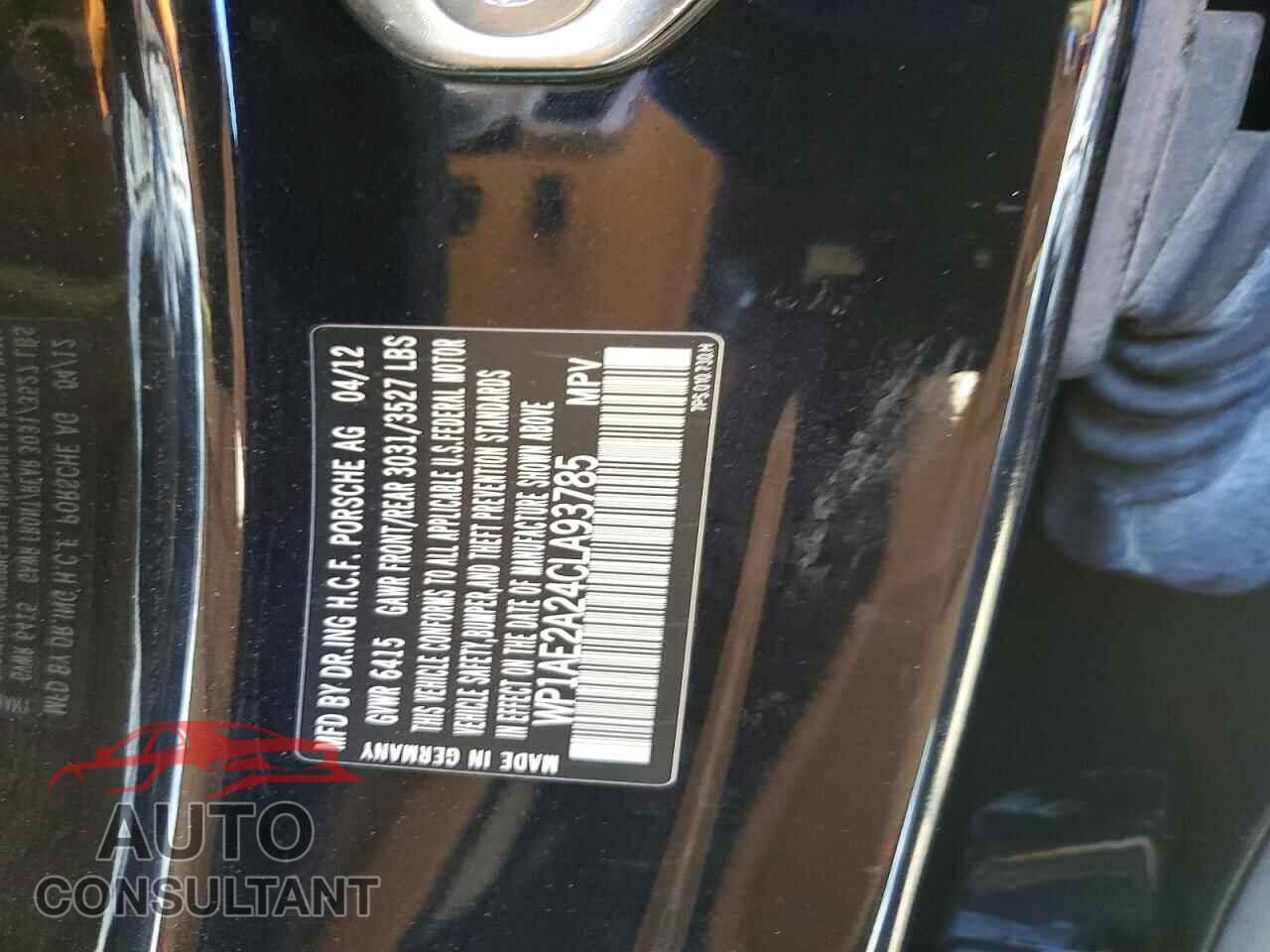 PORSCHE CAYENNE 2012 - WP1AE2A24CLA93785