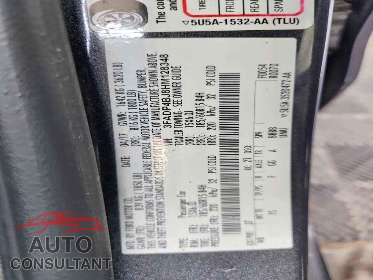 FORD FIESTA 2017 - 3FADP4BJ8HM128348