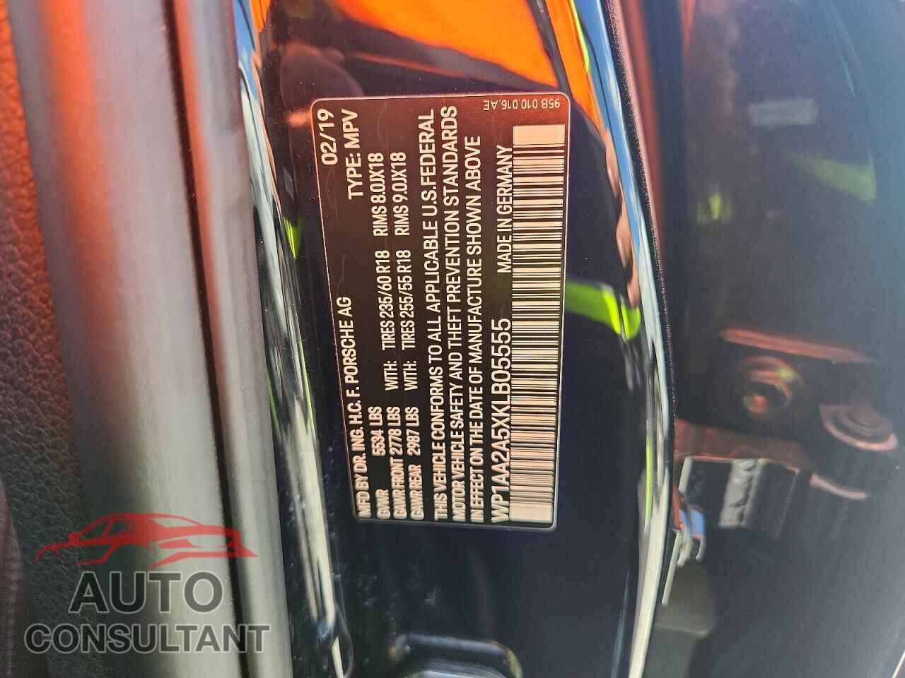 PORSCHE MACAN 2019 - WP1AA2A5XKLB05555