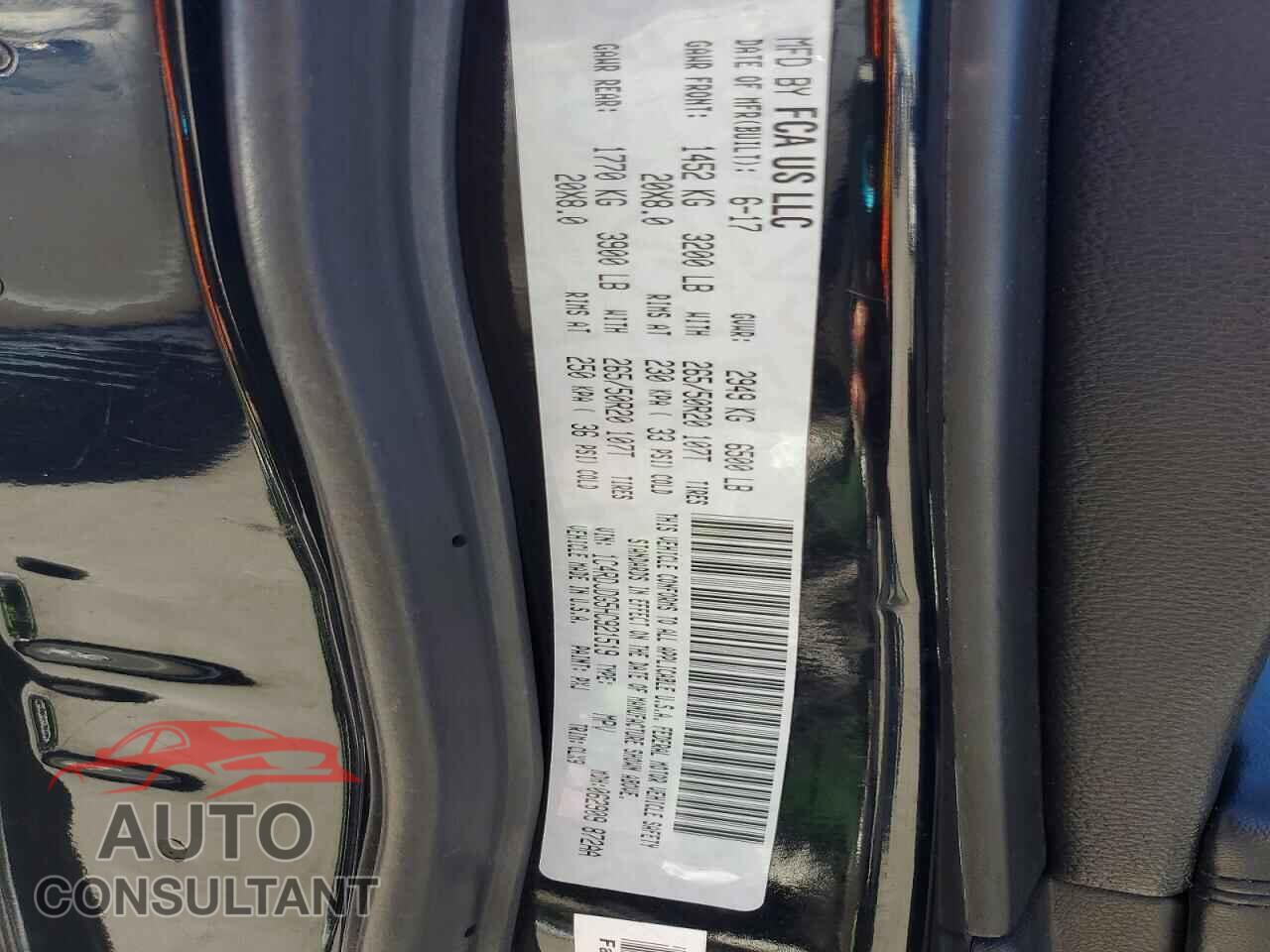 DODGE DURANGO 2017 - 1C4RDJDG5HC921519