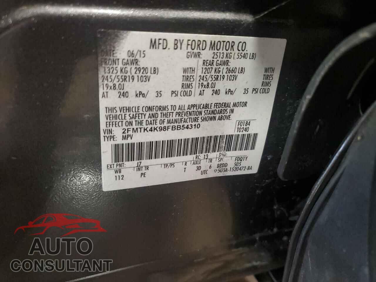 FORD EDGE 2015 - 2FMTK4K98FBB54310
