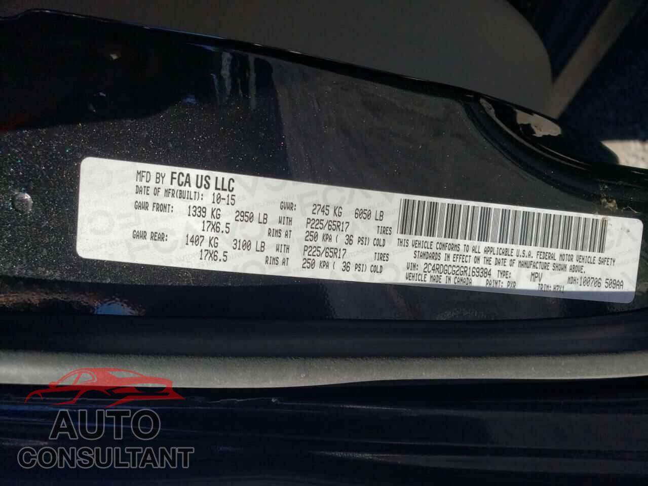 DODGE CARAVAN 2016 - 2C4RDGCG2GR169384