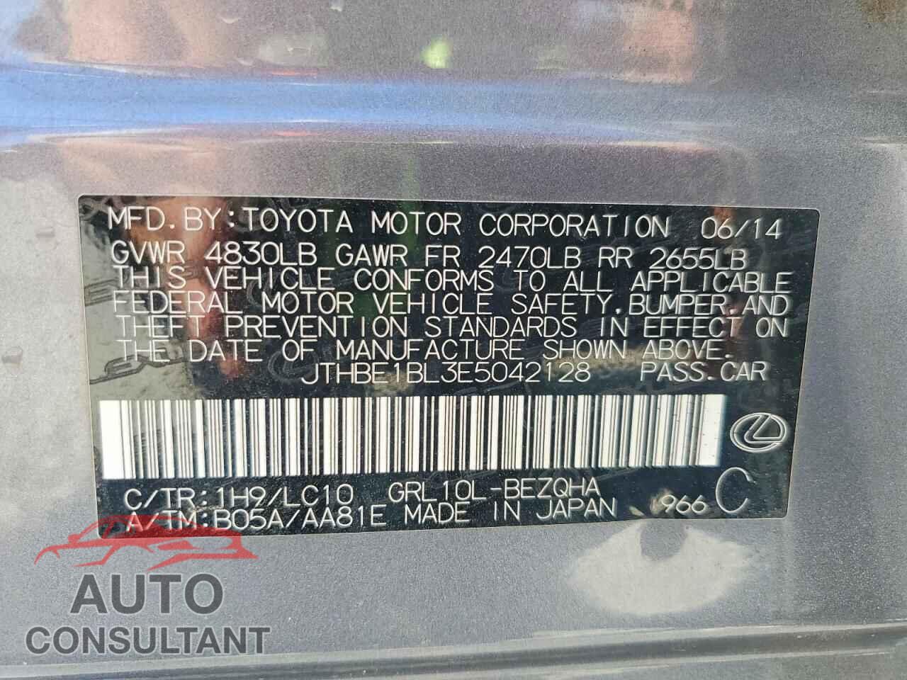 LEXUS GS 2014 - JTHBE1BL3E5042128