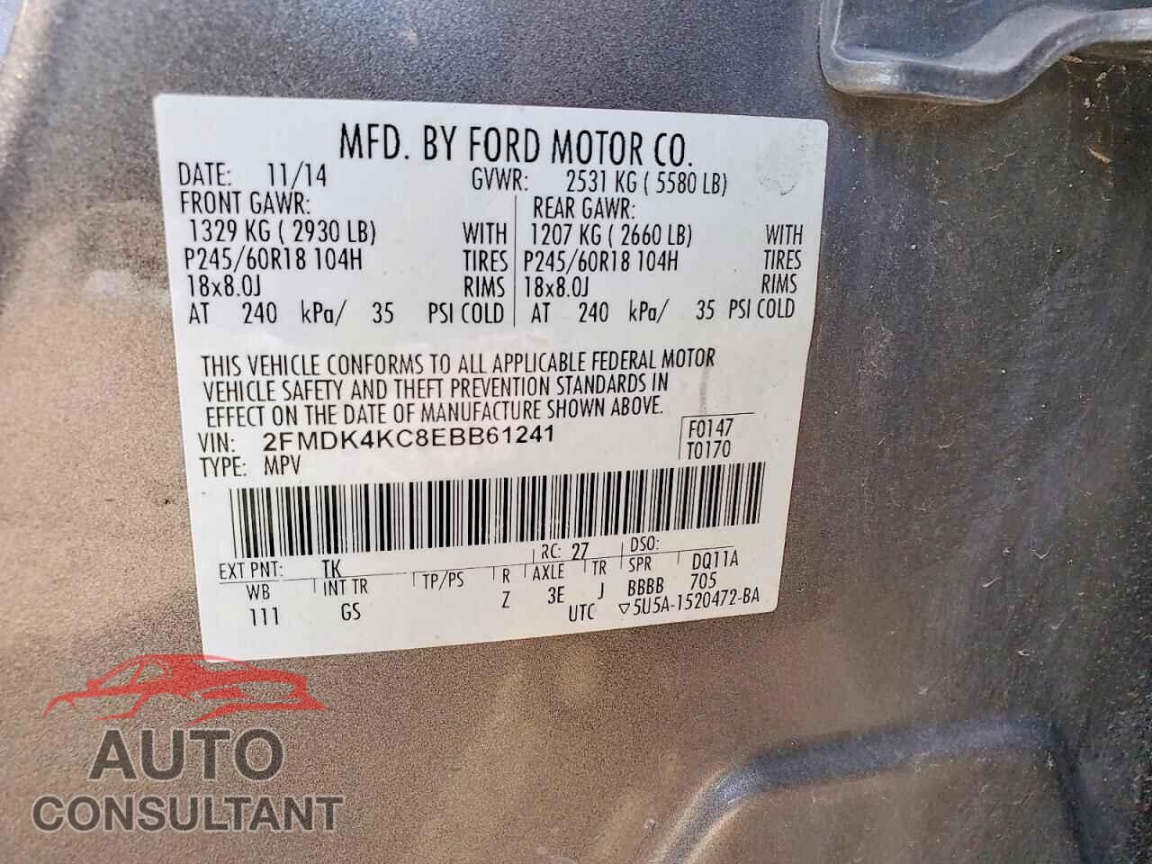FORD EDGE 2014 - 2FMDK4KC8EBB61241