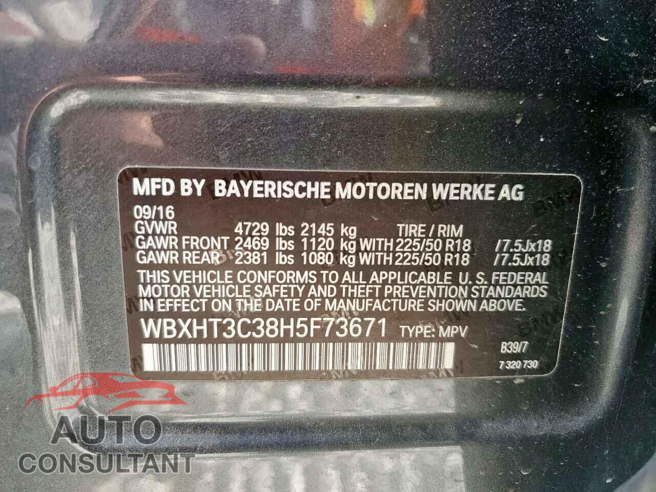 BMW X1 2017 - WBXHT3C38H5F73671