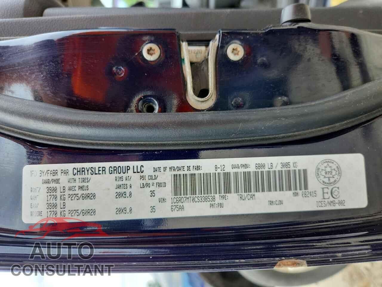 DODGE RAM 1500 2012 - 1C6RD7MT0CS338538