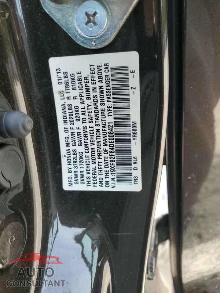HONDA CIVIC 2013 - 19XFB2F84DE008421