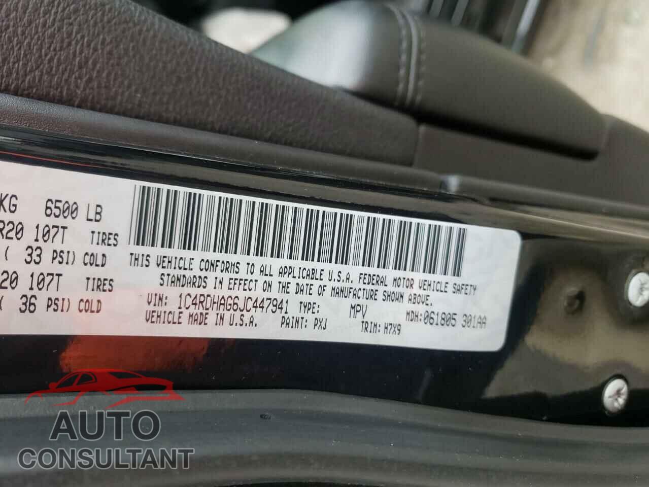DODGE DURANGO 2018 - 1C4RDHAG6JC447941