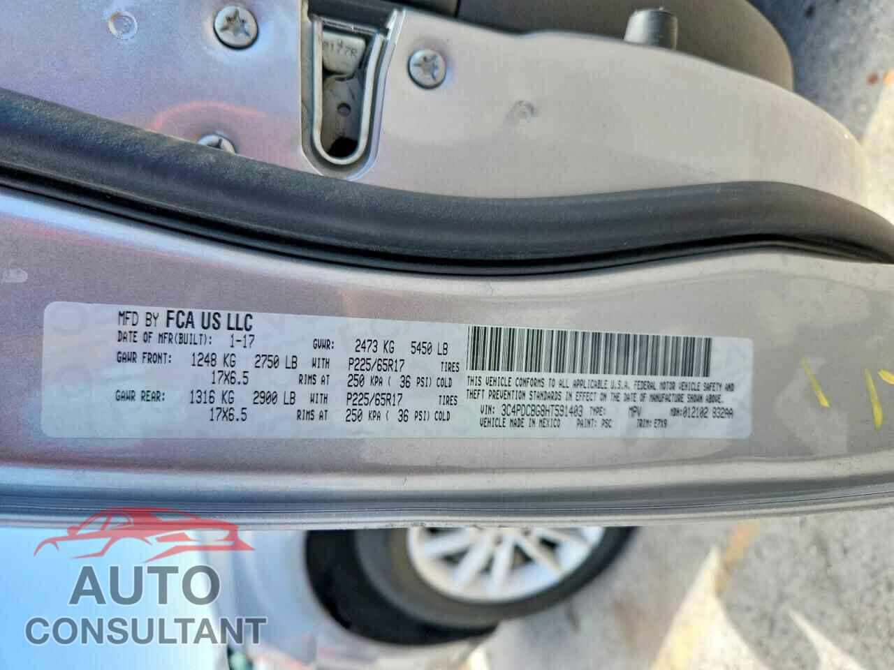 DODGE JOURNEY 2017 - 3C4PDCBG8HT591403