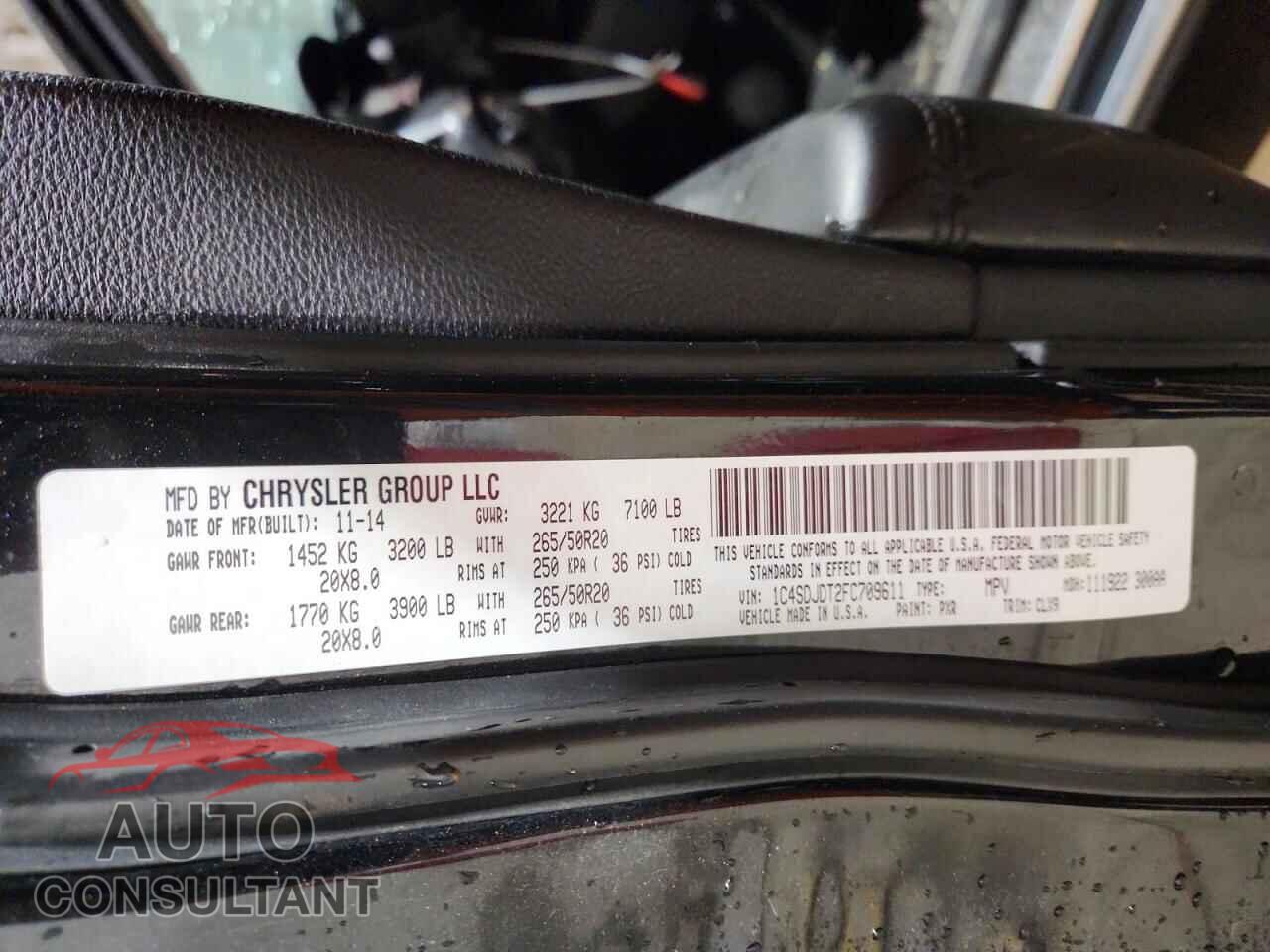 DODGE DURANGO 2015 - 1C4SDJDT2FC709611