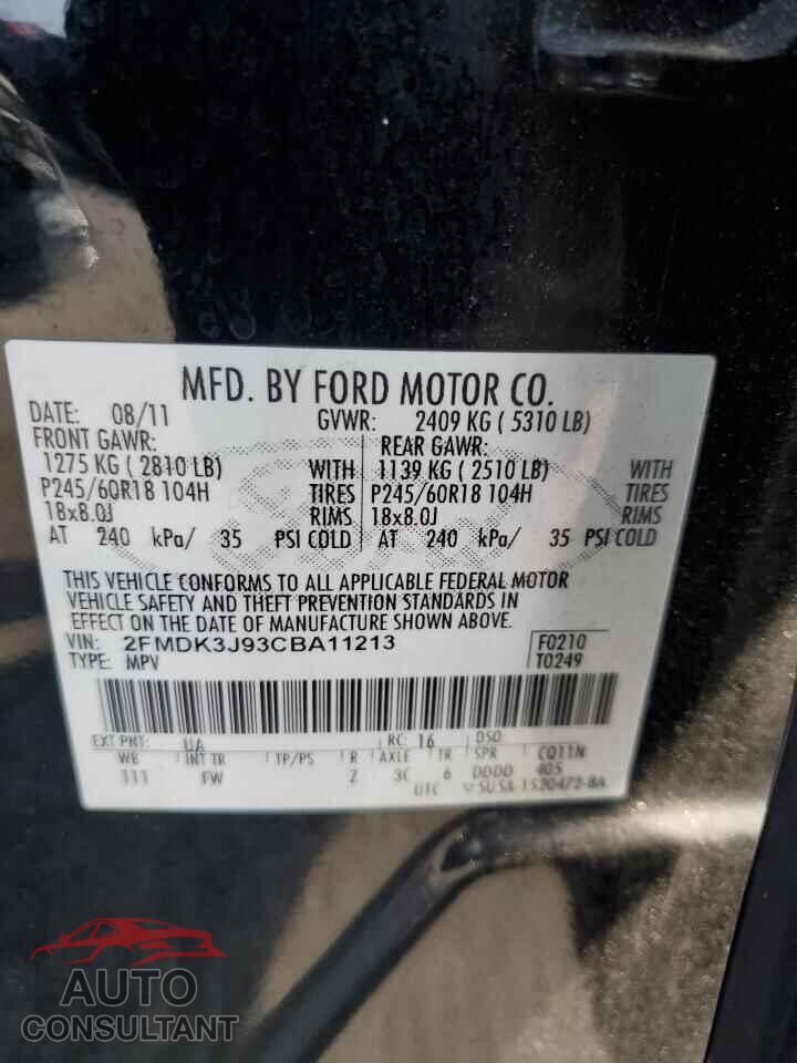 FORD EDGE 2012 - 2FMDK3J93CBA11213