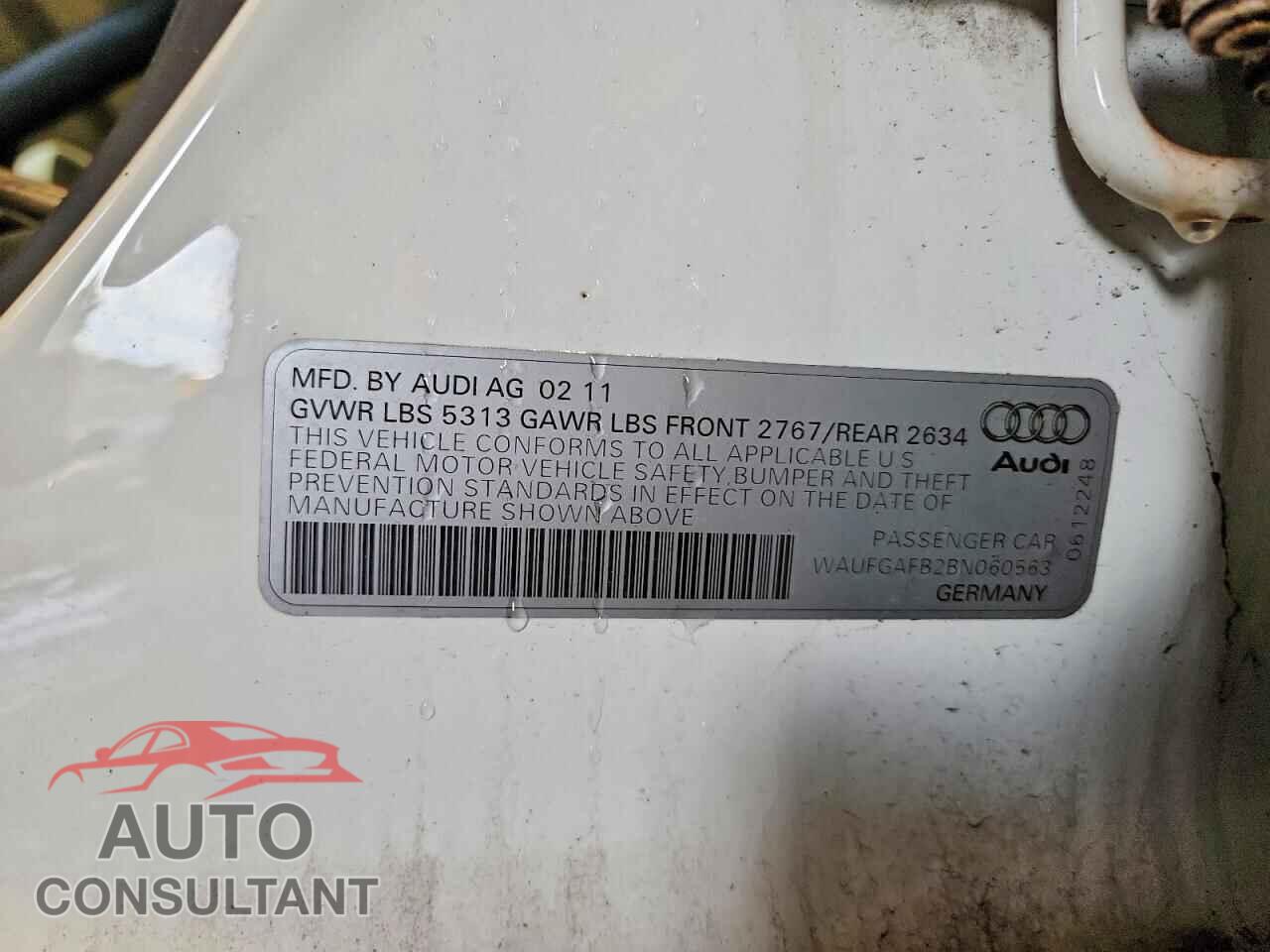AUDI A6 2011 - WAUFGAFB2BN060563