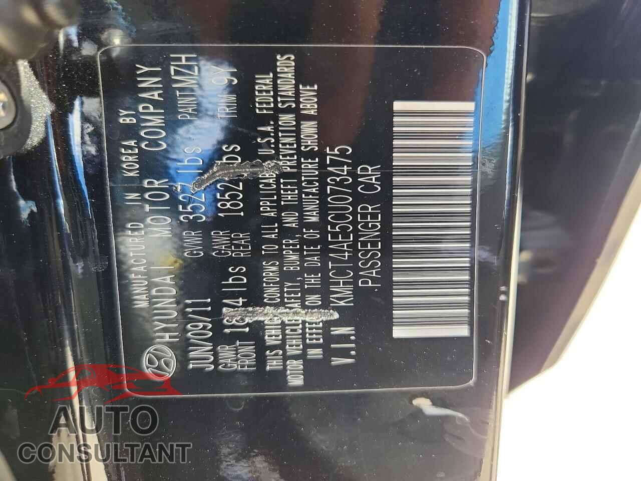 HYUNDAI ACCENT 2012 - KMHCT4AE5CU073475