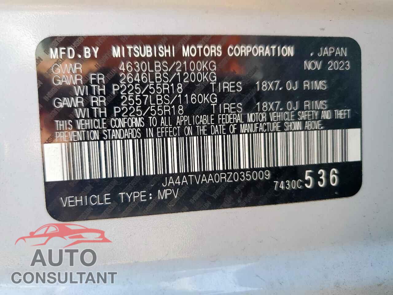 MITSUBISHI ECLIPSE 2024 - JA4ATVAA0RZ035009