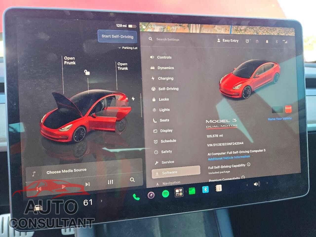 TESLA MODEL 3 2022 - 5YJ3E1EC0NF242044