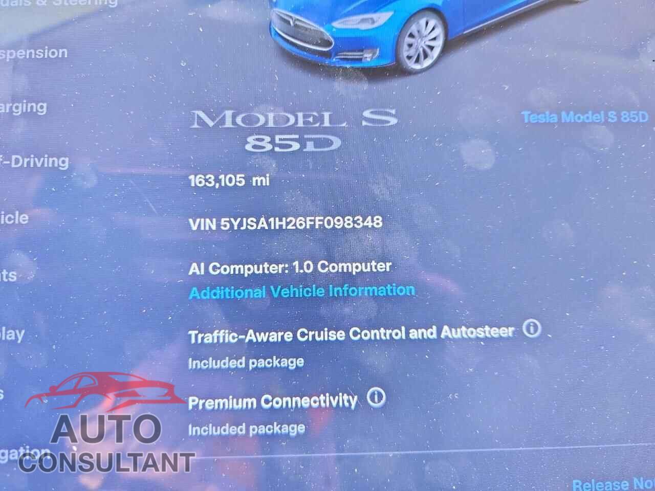 TESLA MODEL S 2015 - 5YJSA1H26FF098348