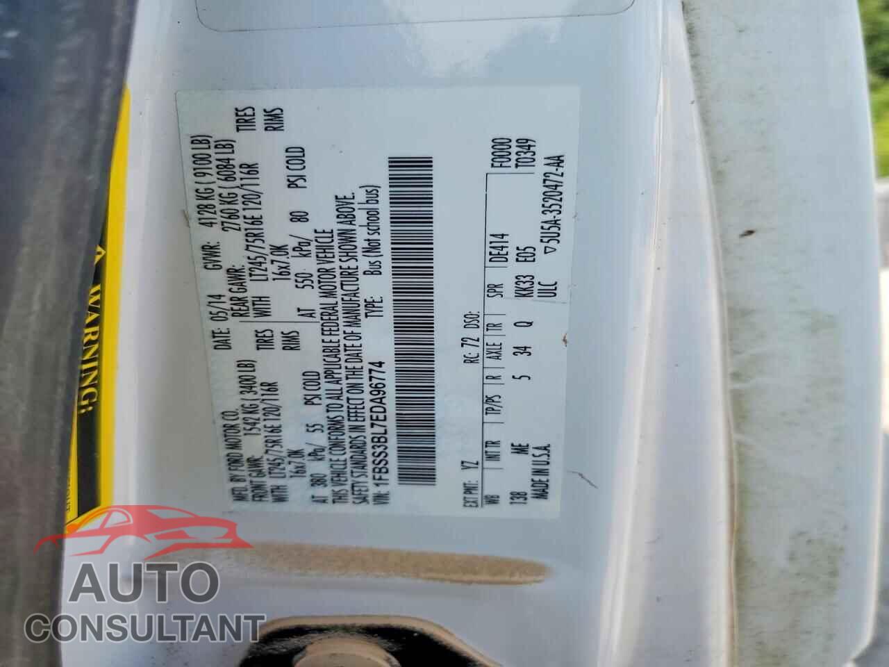 FORD ECONOLINE 2014 - 1FBSS3BL7EDA96774