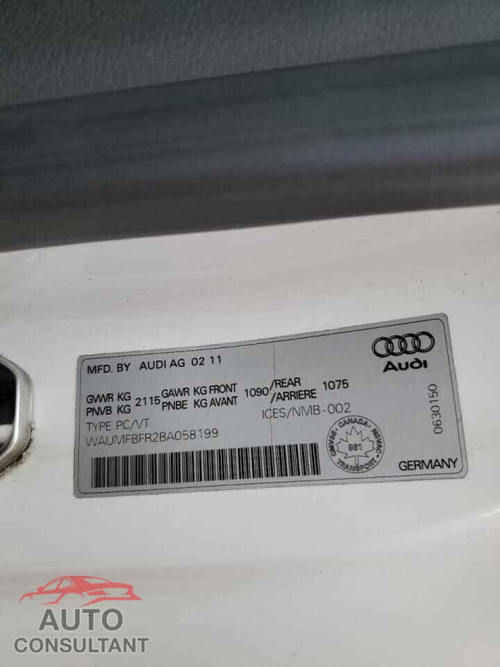 AUDI A5 2011 - WAUMFBFR2BA058199
