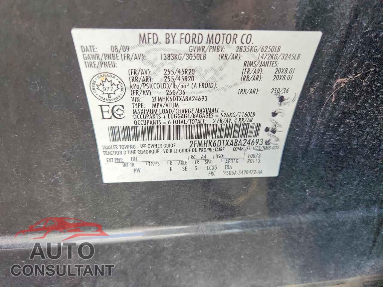 FORD FLEX 2010 - 2FMHK6DTXABA24693
