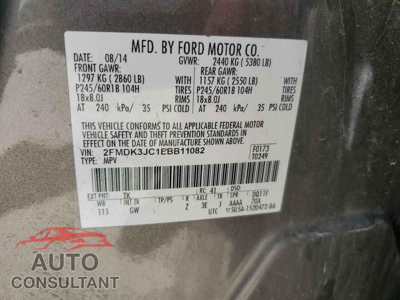 FORD EDGE 2014 - 2FMDK3JC1EBB11082
