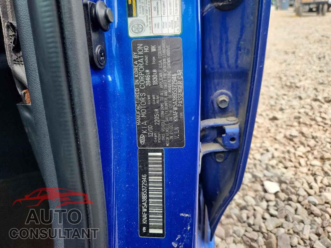 KIA FORTE5 SX 2011 - KNAFW5A38B5372946