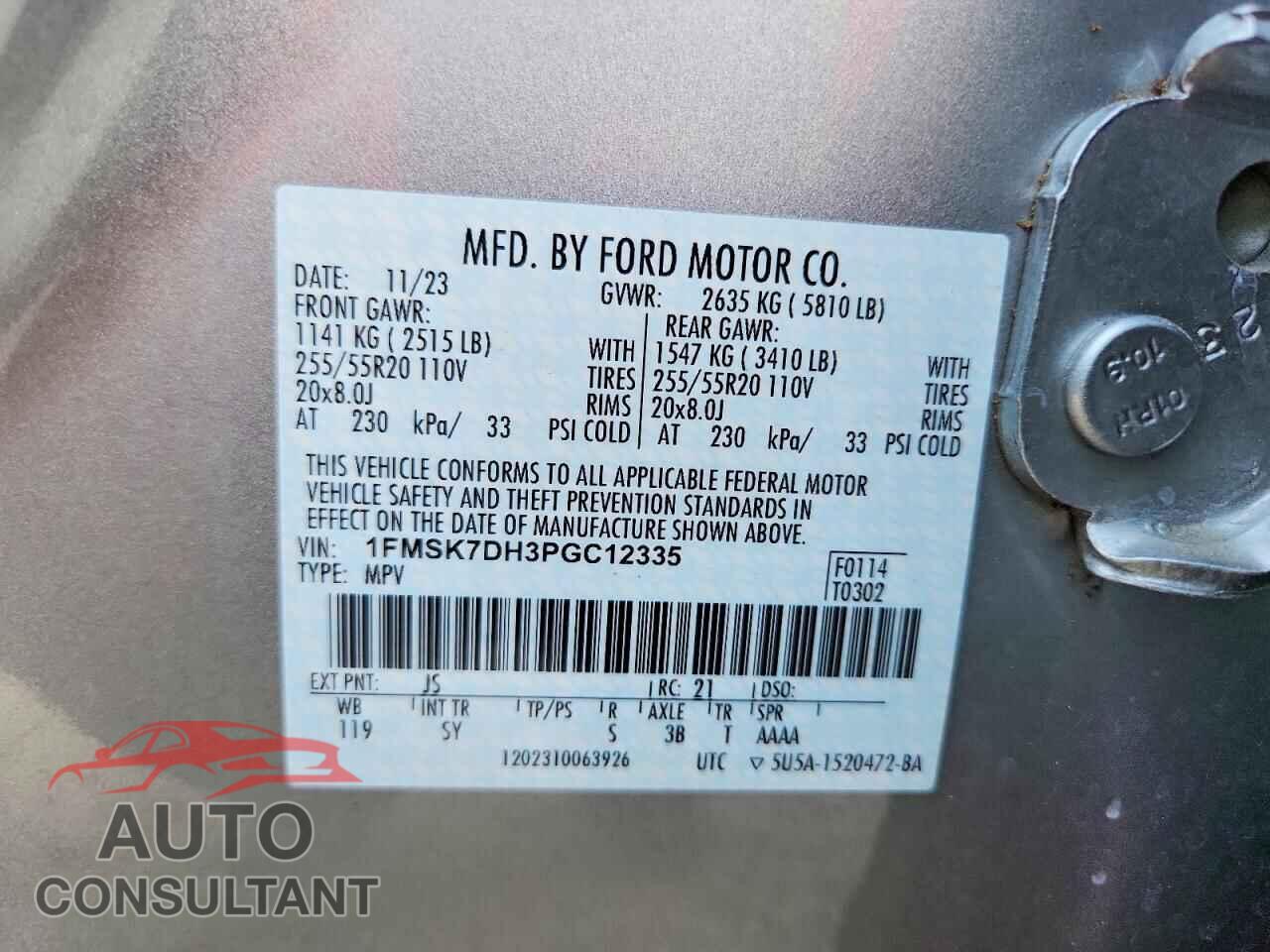 FORD EXPLORER 2023 - 1FMSK7DH3PGC12335