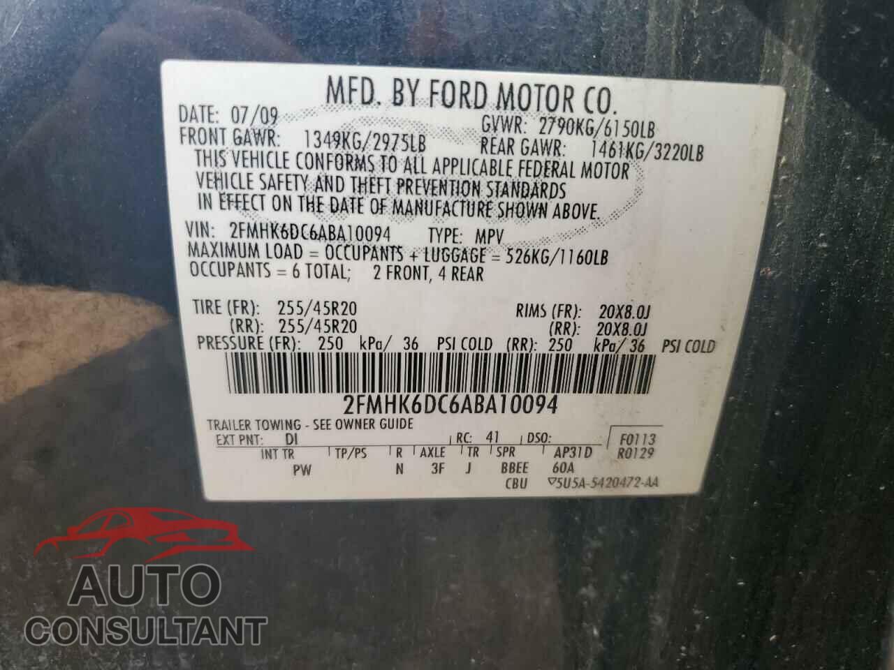 FORD FLEX 2010 - 2FMHK6DC6ABA10094