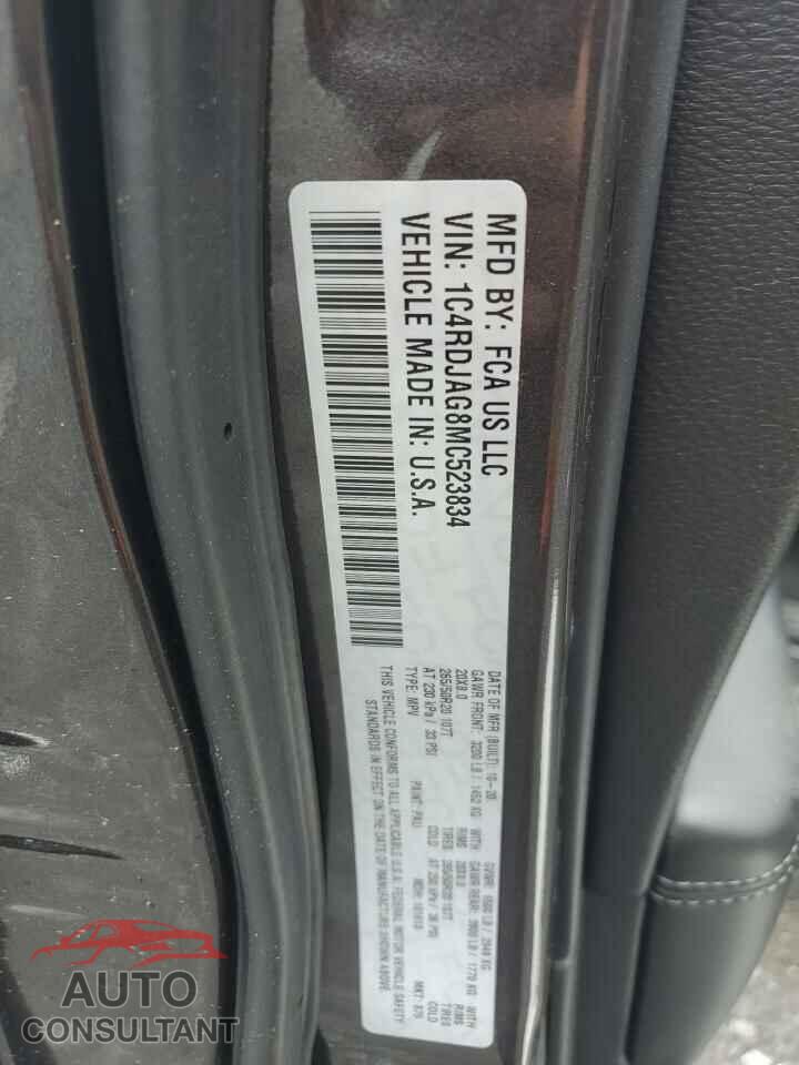 DODGE DURANGO 2021 - 1C4RDJAG8MC523834