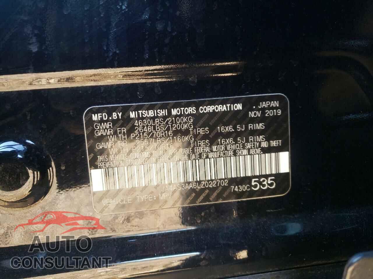 MITSUBISHI ECLIPSE 2020 - JA4AS3AA6LZ022702
