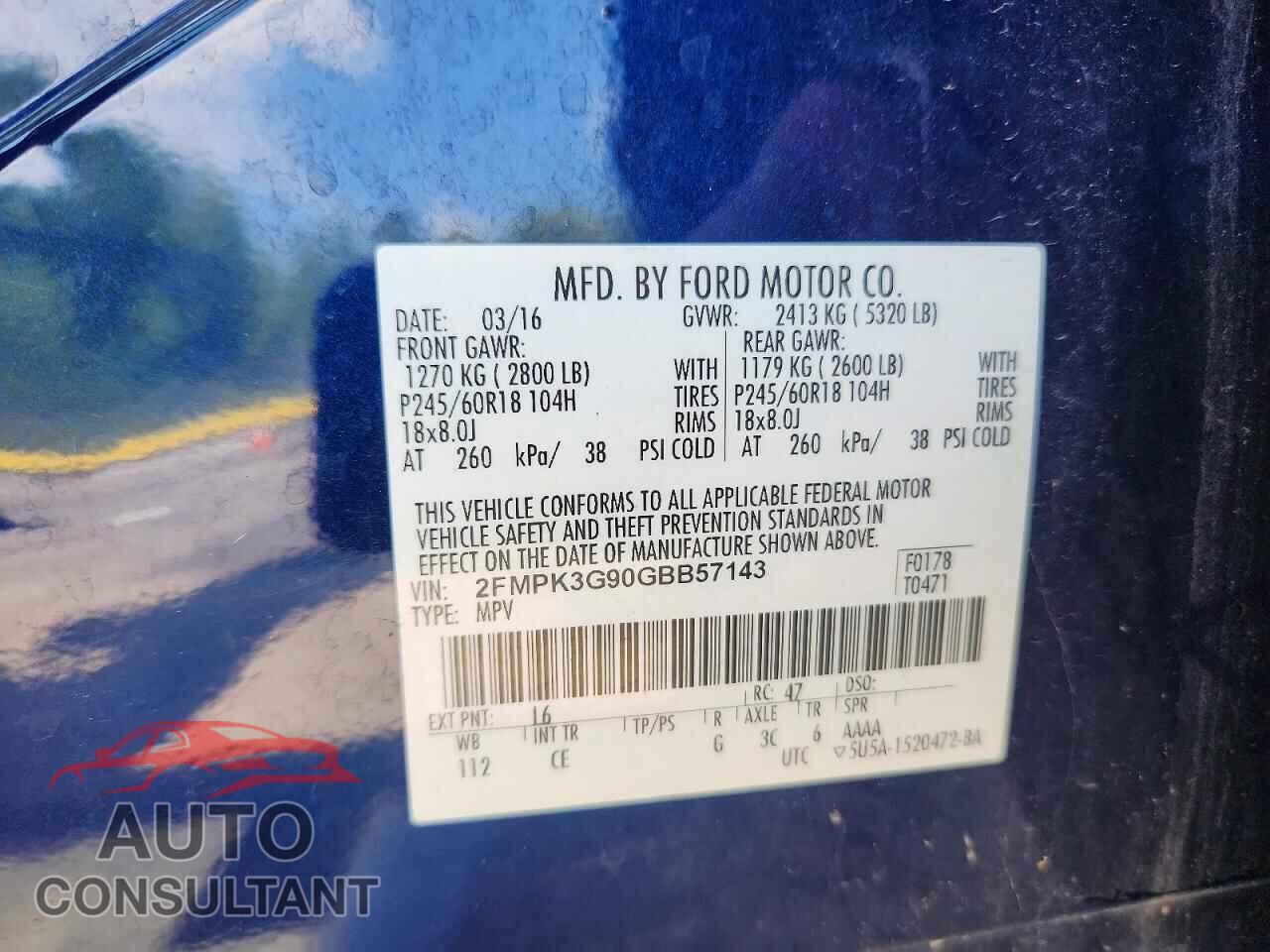 FORD EDGE 2016 - 2FMPK3G90GBB57143