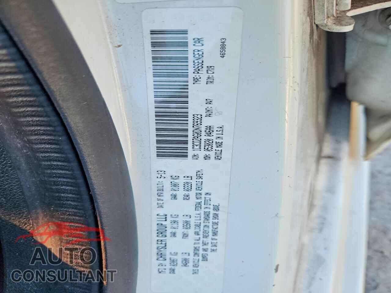 DODGE AVENGER 2013 - 1C3CDZAG0DN769323