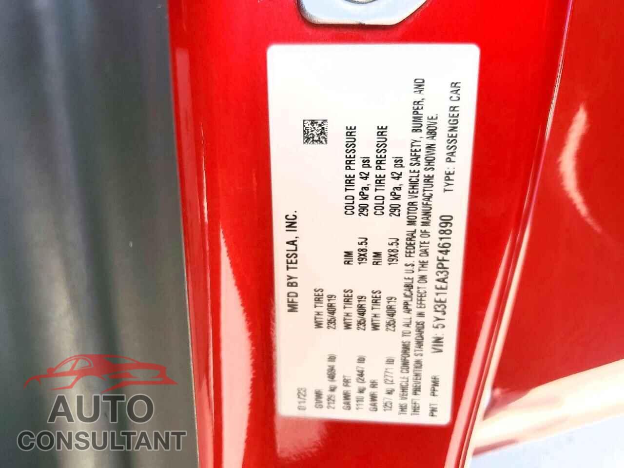 TESLA MODEL 3 2023 - 5YJ3E1EA3PF461890