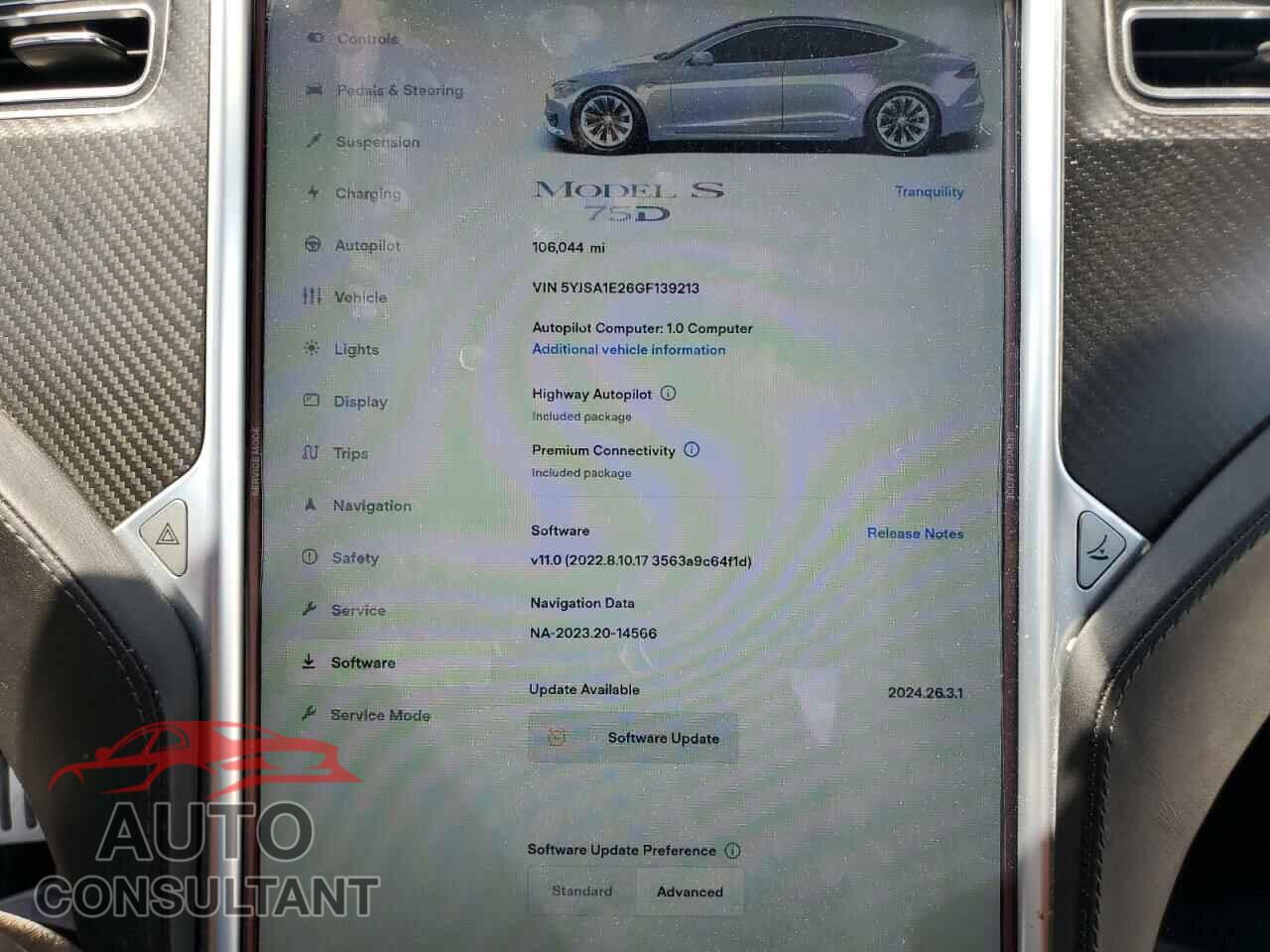 TESLA MODEL S 2016 - 5YJSA1E26GF139213