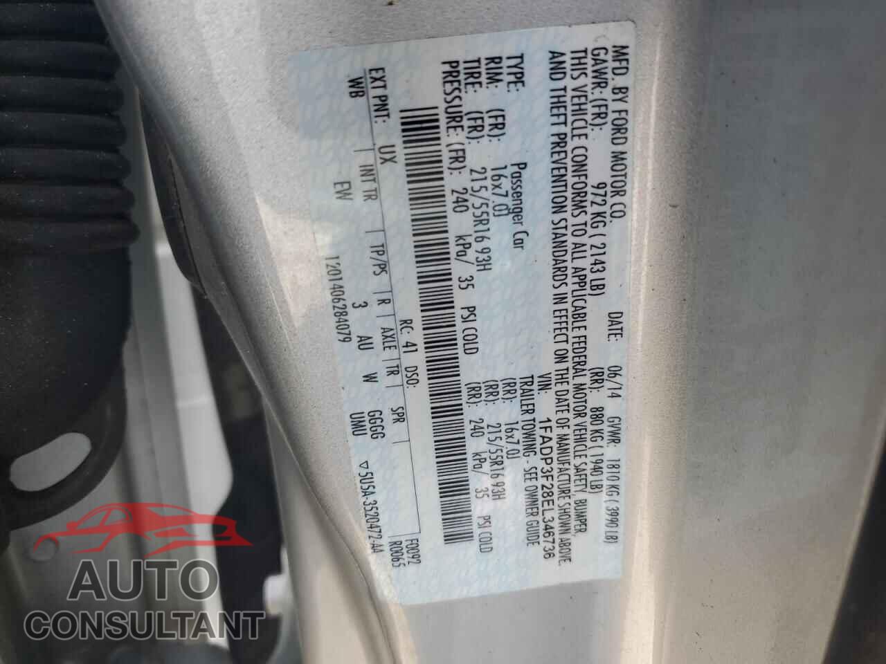 FORD FOCUS 2014 - 1FADP3F28EL346736