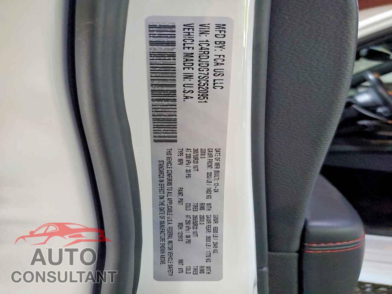 DODGE DURANGO 2025 - 1C4RDJDG7SC520951