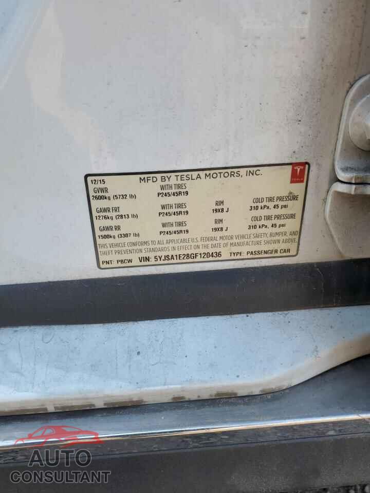 TESLA MODEL S 2016 - 5YJSA1E28GF120436