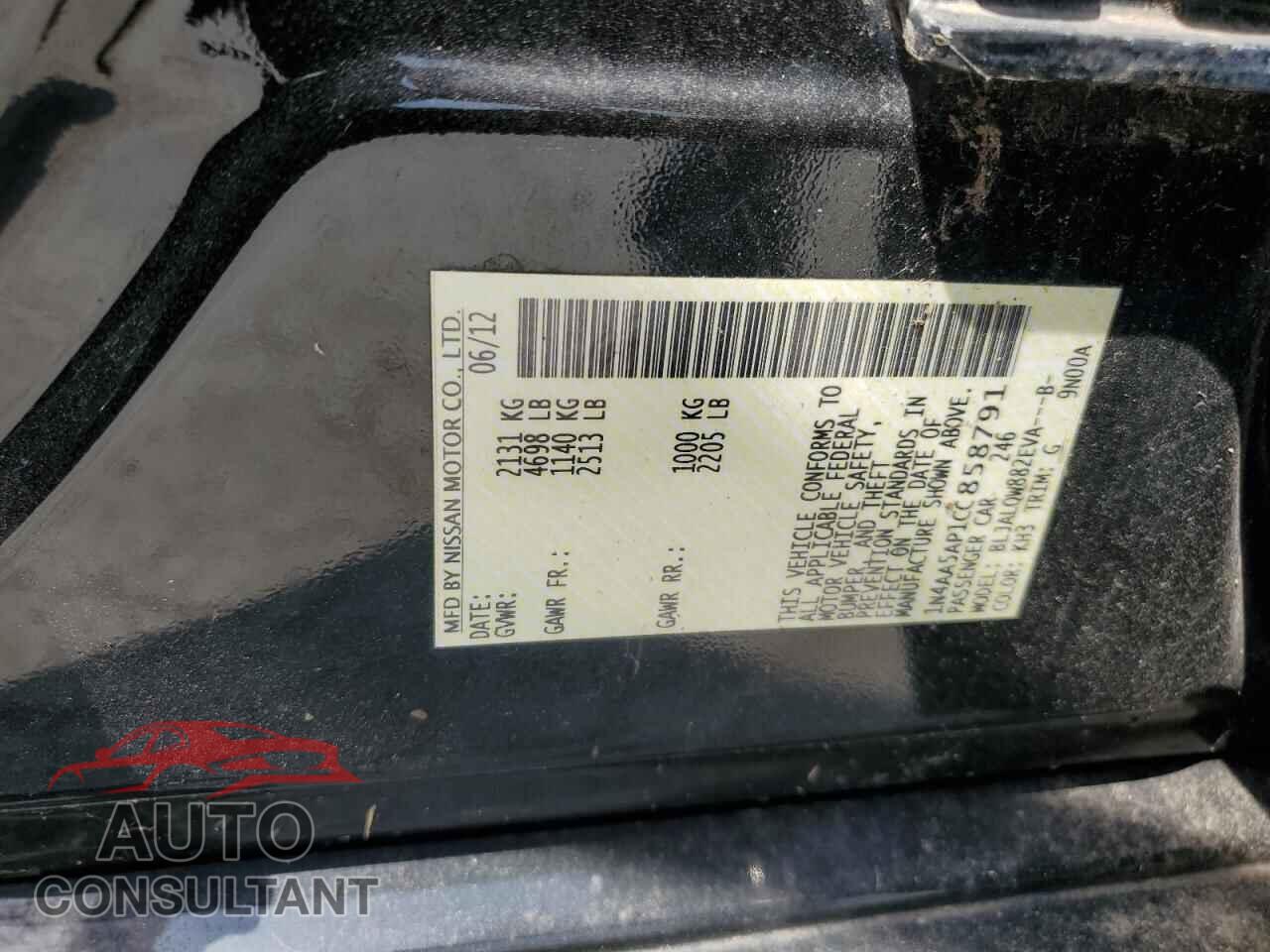 NISSAN MAXIMA 2012 - 1N4AA5AP1CC858791