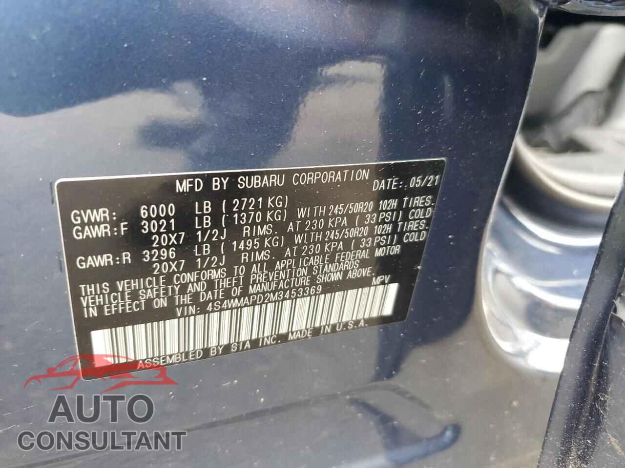 SUBARU ASCENT 2021 - 4S4WMAPD2M3453369