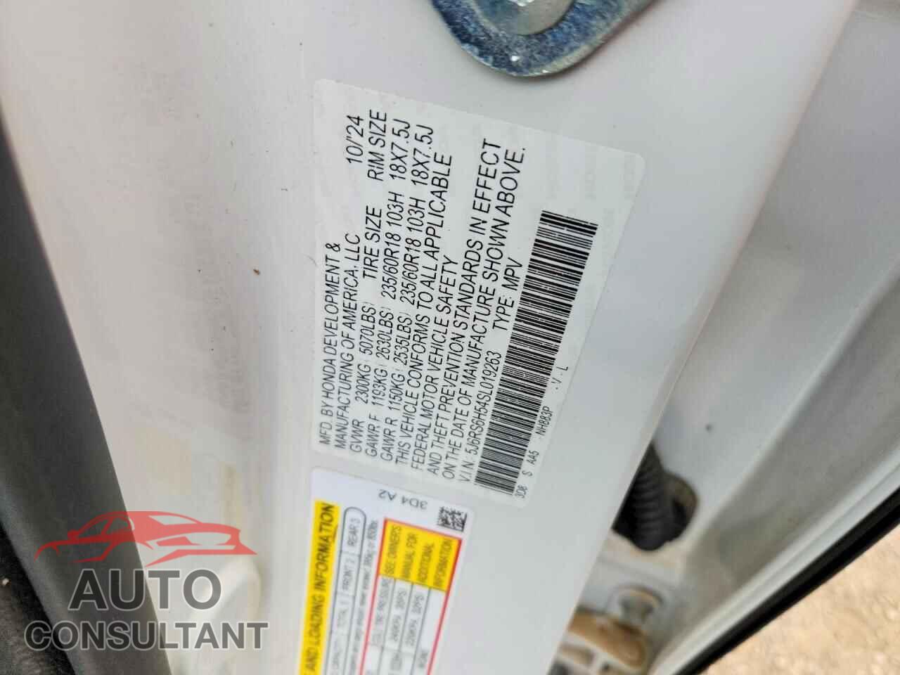 HONDA CRV 2025 - 5J6RS6H54SL019263