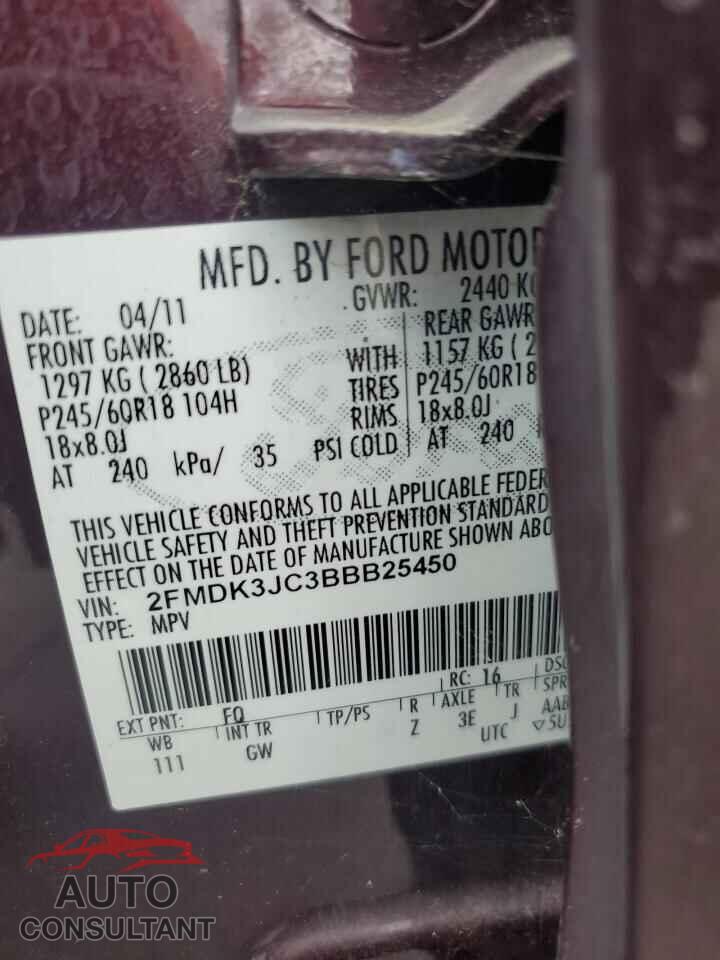 FORD EDGE 2011 - 2FMDK3JC3BBB25450