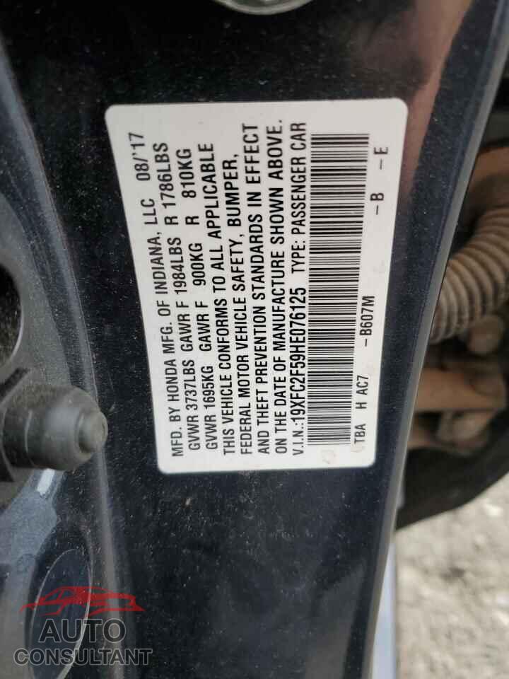 HONDA CIVIC 2017 - 19XFC2F59HE076125