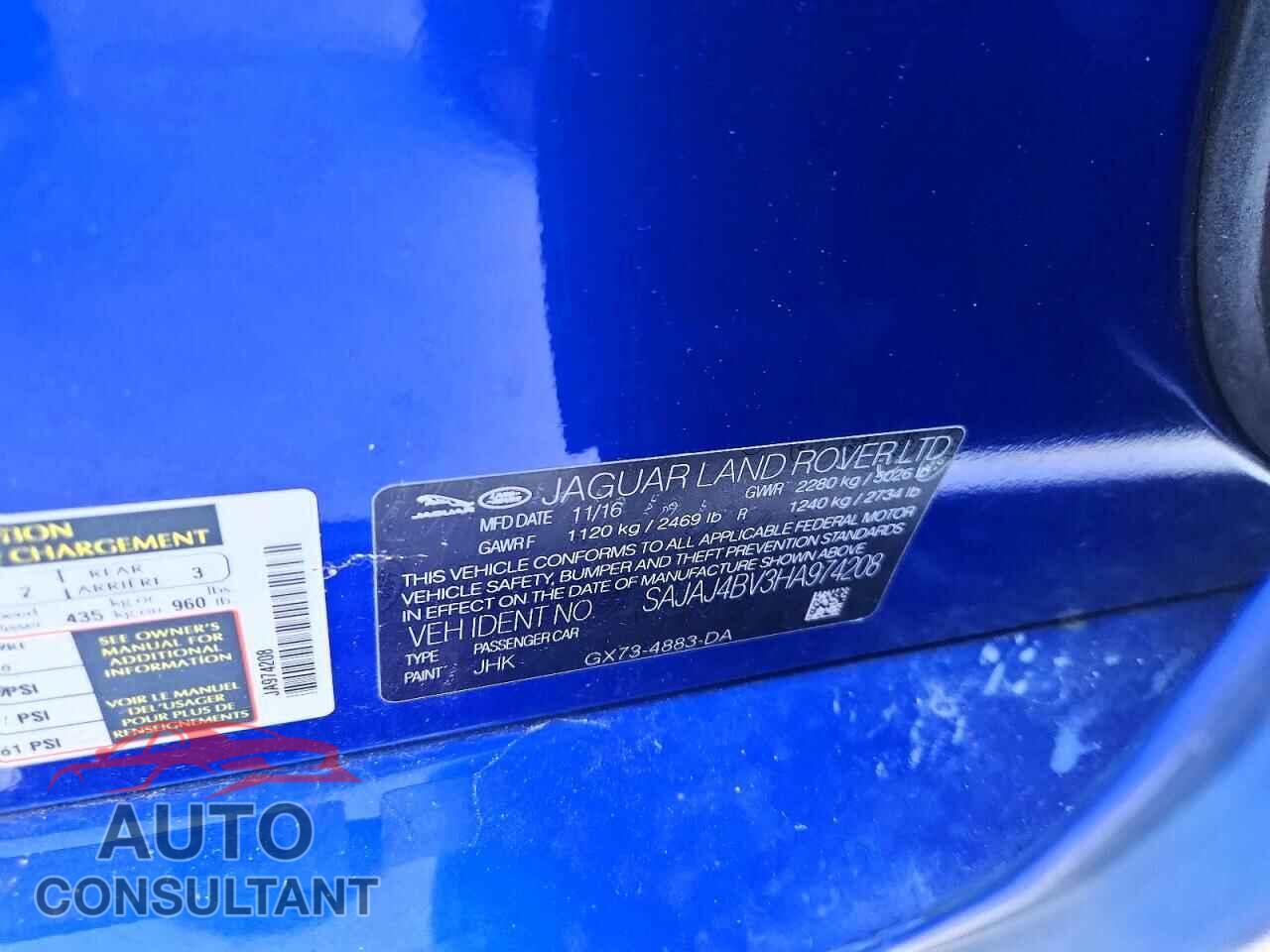 JAGUAR XE 2017 - SAJAJ4BV3HA974208