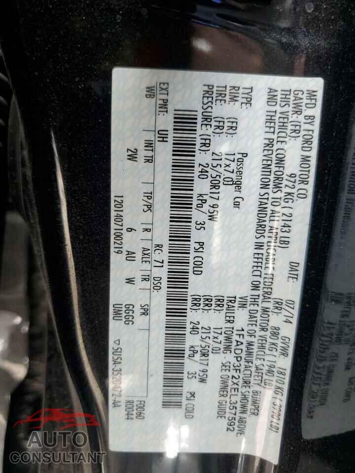 FORD FOCUS 2014 - 1FADP3F2XEL357592