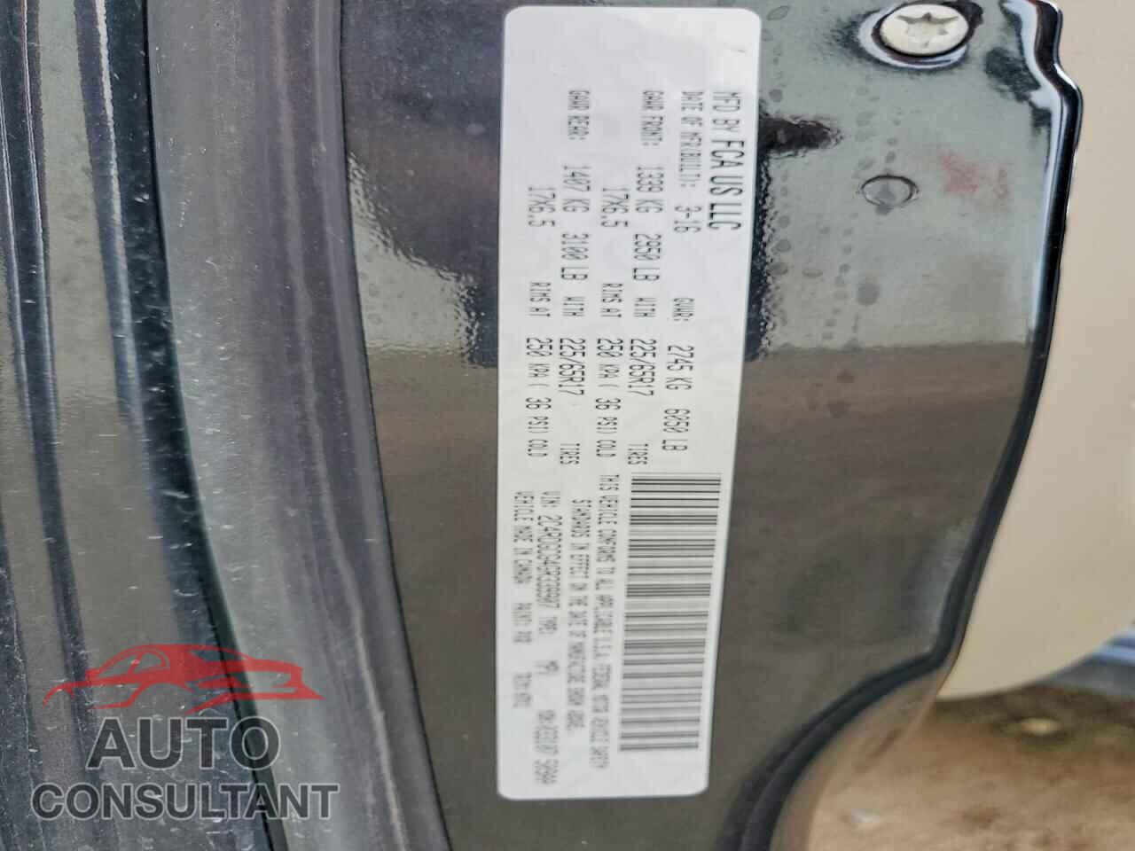 DODGE CARAVAN 2016 - 2C4RDGCG4GR339907