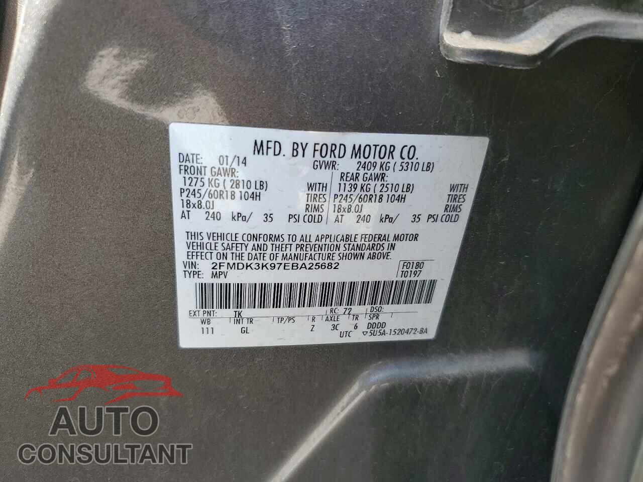 FORD EDGE 2014 - 2FMDK3K97EBA25682