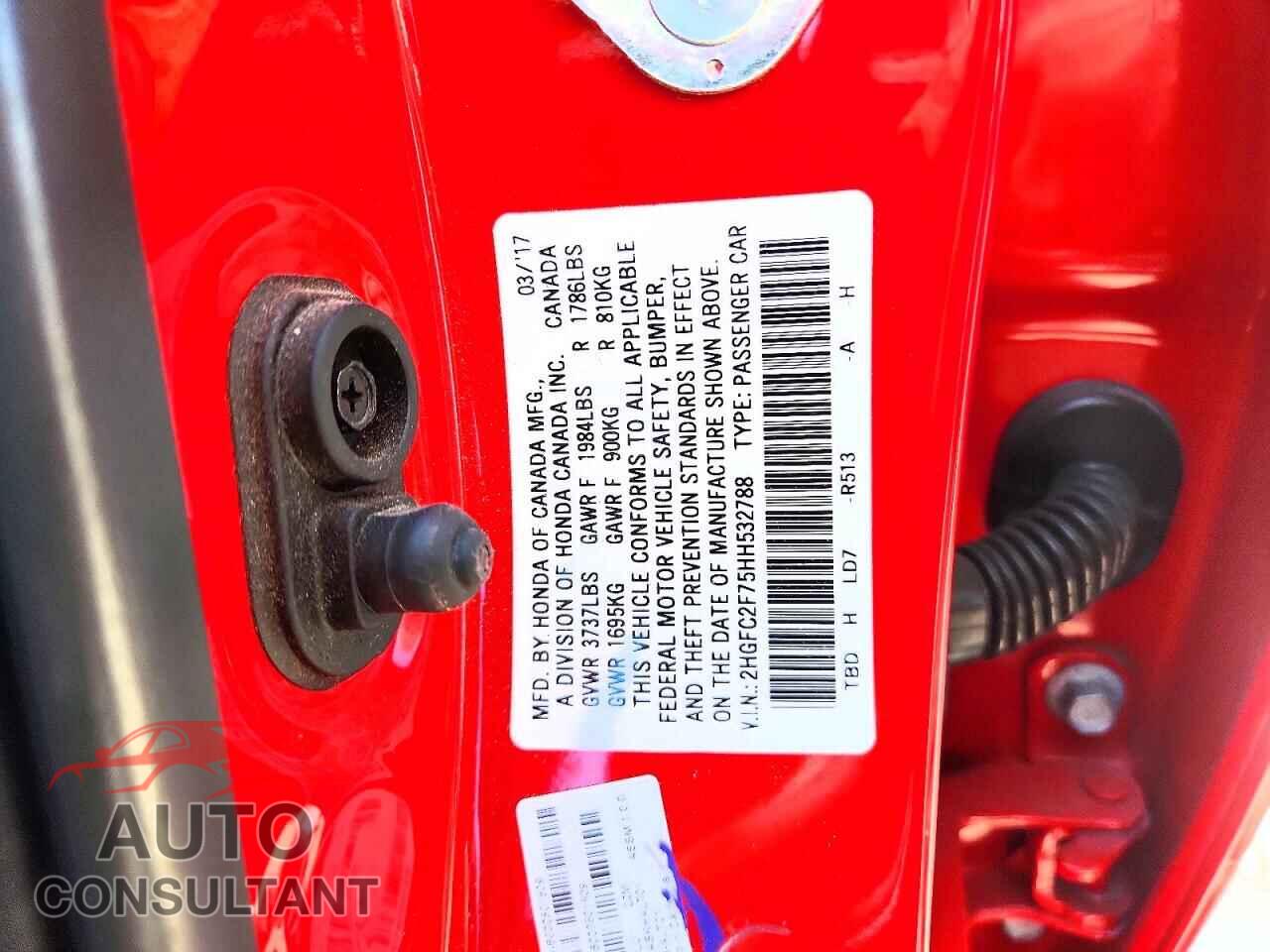 HONDA CIVIC 2017 - 2HGFC2F75HH532788