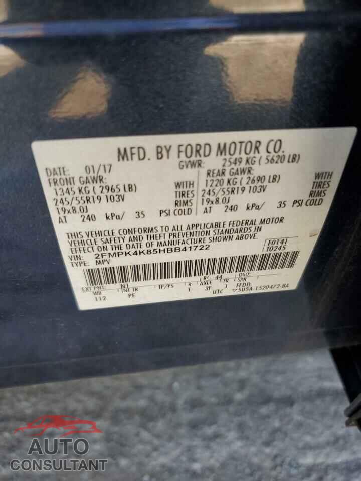 FORD EDGE 2017 - 2FMPK4K85HBB41722