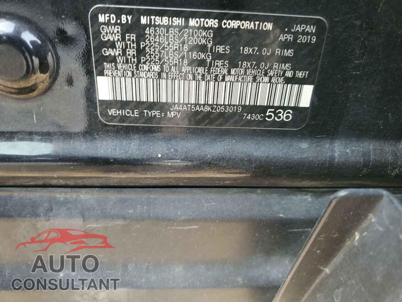 MITSUBISHI ECLIPSE 2019 - JA4AT5AA8KZ053019