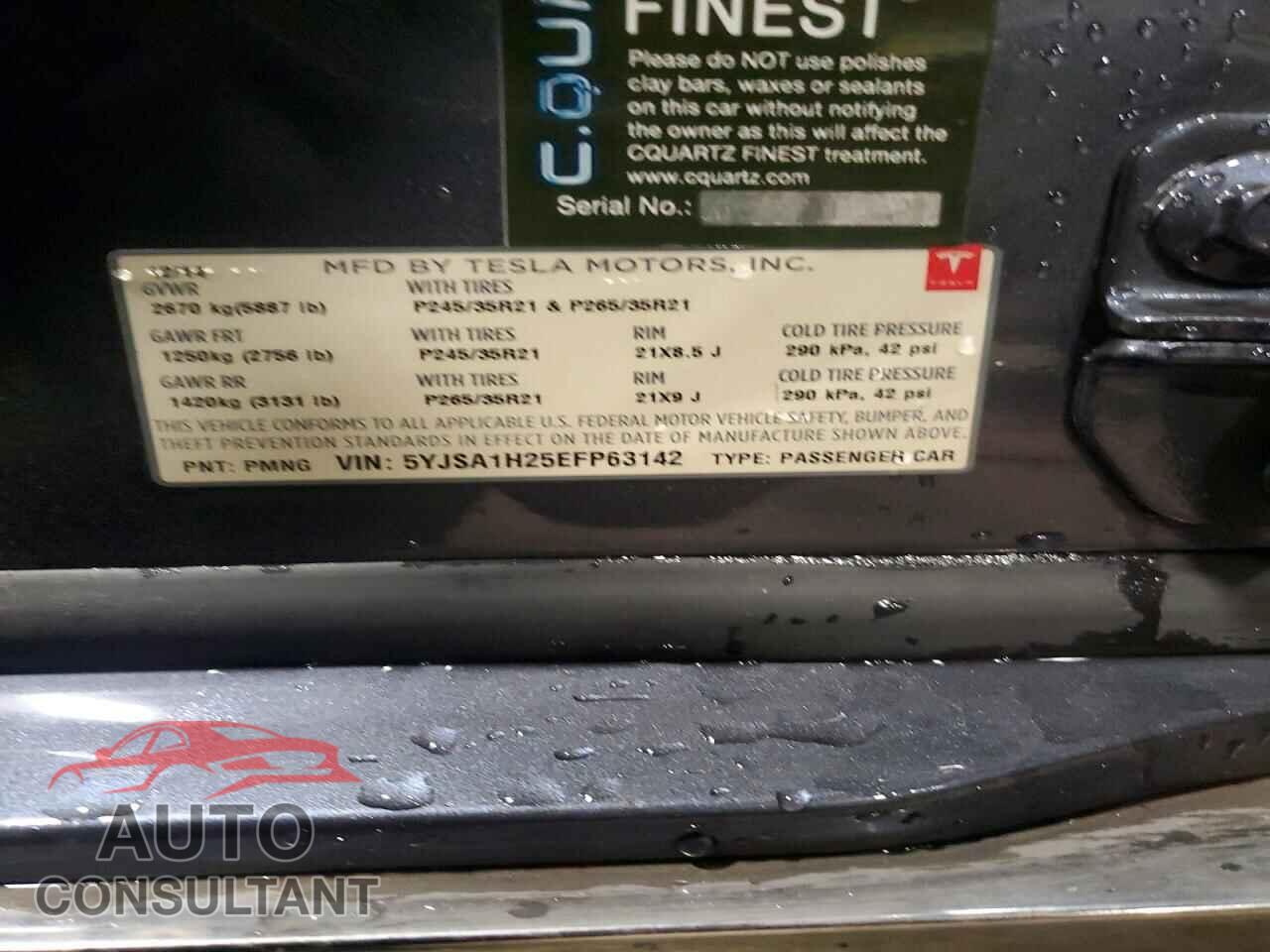TESLA MODEL S 2014 - 5YJSA1H25EFP63142